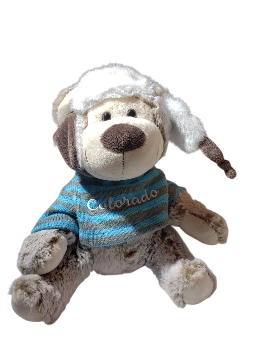 Toy in Blue Striped Sweater with Cozy Hat